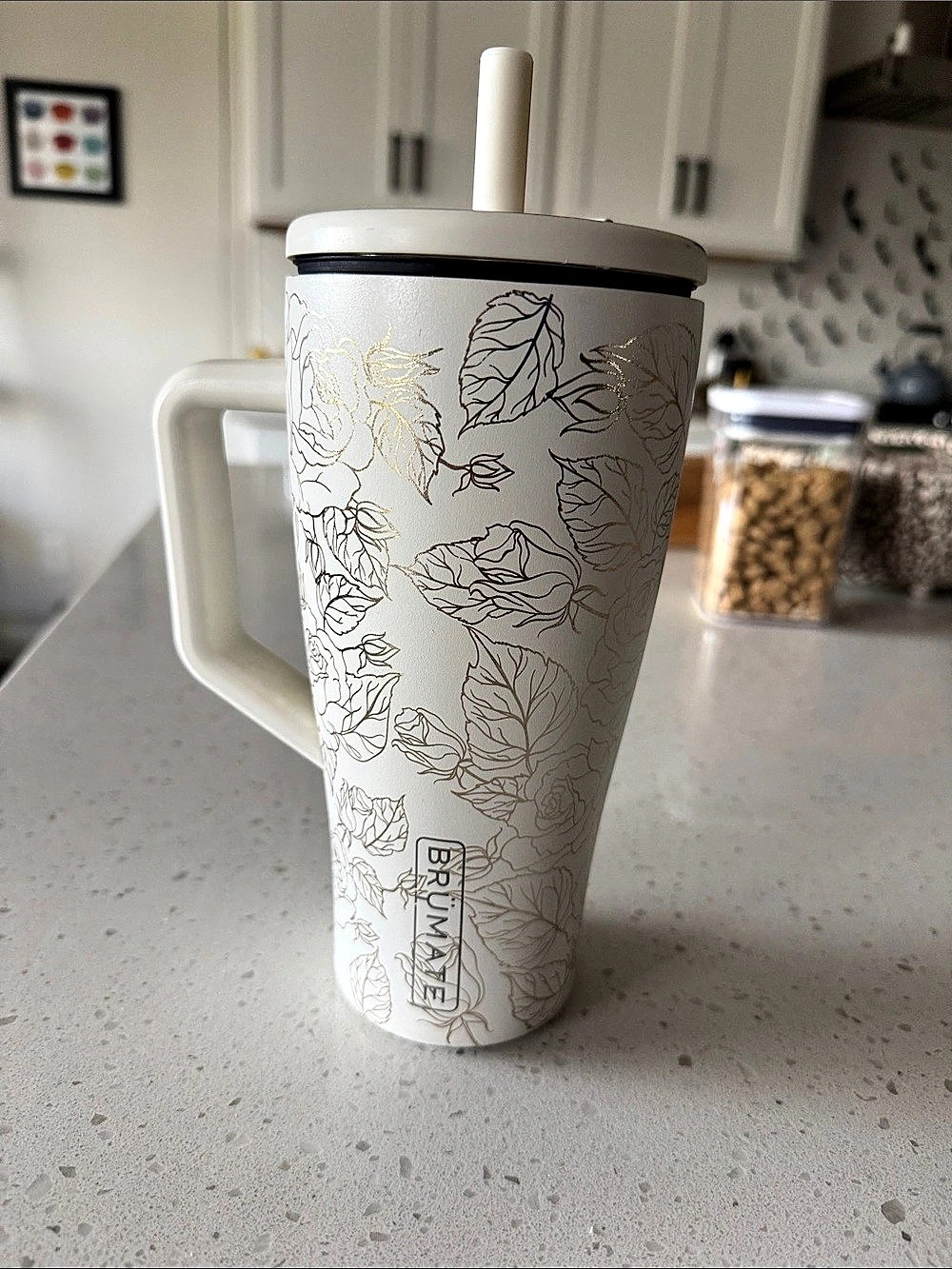 Brumate Era 30oz Tumbler - Enchanted Rose White & Gold LIMITED EDITION NEVER USE